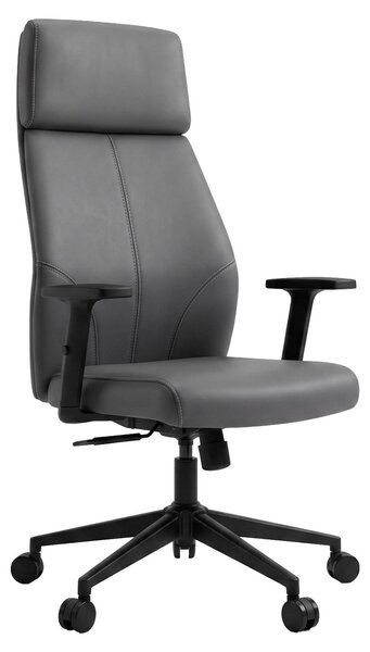 Sylicon - Sedia Da Ufficio Ergonomica 50x130x70 cm Poltrona Direzionale Comoda con Ruote Girevoli in Pelle finta Grigia