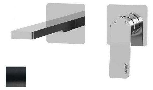 Paffoni Tilt - Miscelatore ad incasso per lavabo, con corpo incasso, montaggio a 2 fori, nero opaco TI106NO70