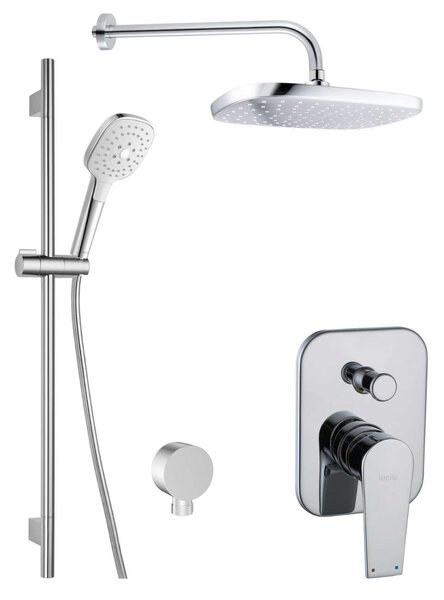 Kielle Harmonia - Set doccia con miscelatore ad incasso a 2 utenze, con accessori e corpo incasso, cromo 20623SP10