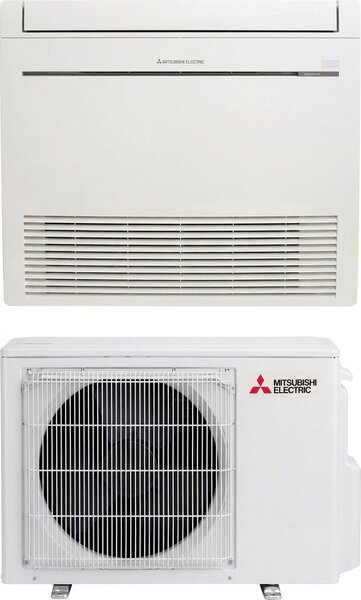 MITSUBISHI Climatizzatore a Console 12000 Btu Inverter Monosplit Condizionatore con Pompa di Calore Classe A++/A+ Gas R32 (Unit Interna + Unit Es
