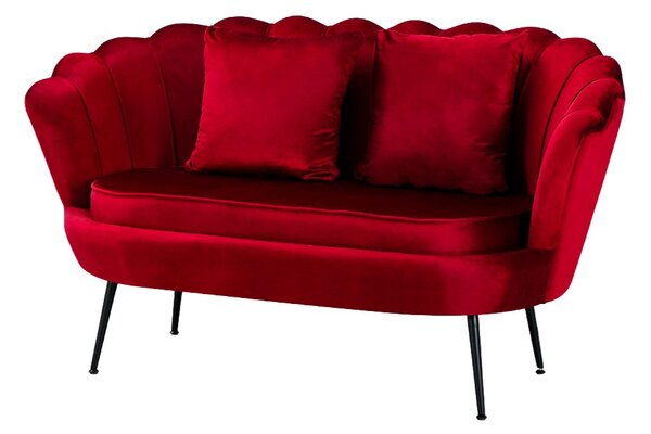 DecHome Divano 2 Posti Contemporaneo Luxury in Velluto Dimensioni 132x73x77 cm colore Rosso - Orel