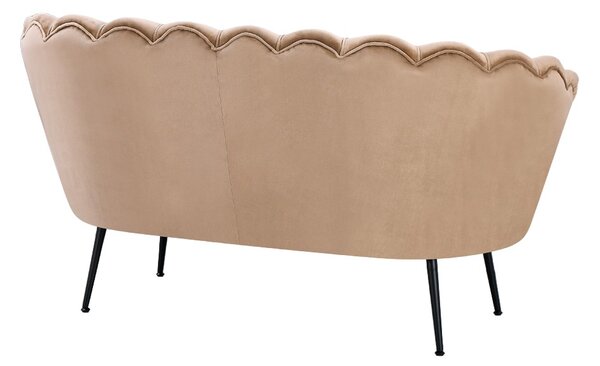 DecHome Divano 2 Posti Contemporaneo Luxury in Velluto Dimensioni 132x73x77 cm colore Beige - Orel