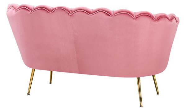 DecHome Divano 2 Posti Contemporaneo Luxury in Velluto Dimensioni 132x73x77 cm colore Rosa - Orel