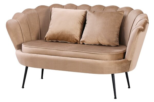 DecHome Divano 2 Posti Contemporaneo Luxury in Velluto Dimensioni 132x73x77 cm colore Beige - Orel