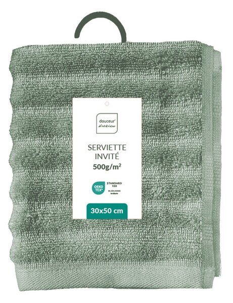 Asciugamano tipo terry verde in cotone 30x50 cm Maya – douceur d'intérieur