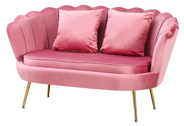 DecHome Divano 2 Posti Contemporaneo Luxury in Velluto Dimensioni 132x73x77 cm colore Rosa - Orel