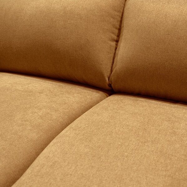 DecHome Divano 3 Posti Moderno in Tessuto Antimacchia Dimensioni 211x92x98 cm colore Senape - Alenda