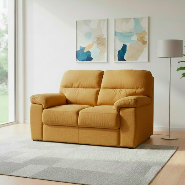 DecHome Divano 2 Posti Moderno in Tessuto Antimacchia Dimensioni 160x98x92 cm colore Senape - Alenda
