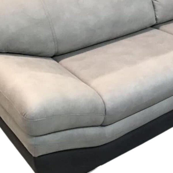 DecHome Divano 2 Posti Moderno in Ecopelle Dimensioni 195x100x95 cm colore Grigio chiaro/scuro - Magonza