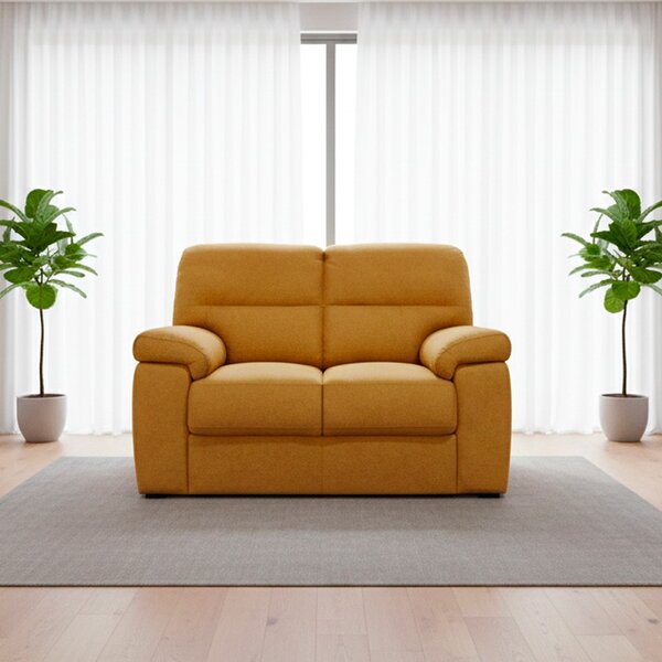 DecHome Divano 2 Posti Moderno in Tessuto Antimacchia Dimensioni 160x98x92 cm colore Senape - Alenda