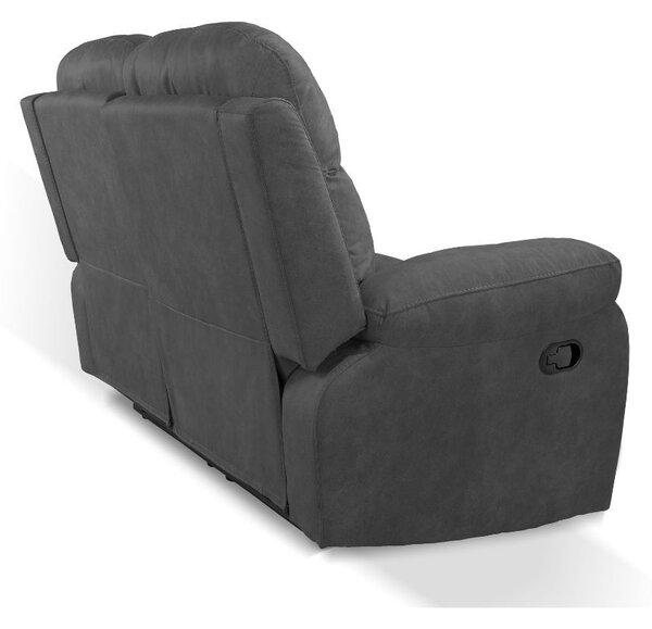 DecHome Divano 2 Posti Moderno in Ecopelle Dimensioni 154x100x90 cm colore Grigio Scuro - Chicago