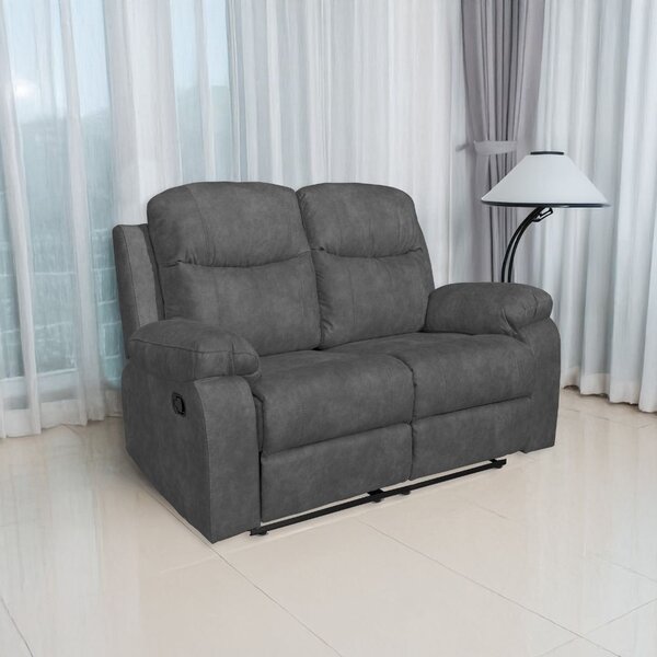 DecHome Divano 2 Posti Moderno in Ecopelle Dimensioni 154x100x90 cm colore Grigio Scuro - Chicago