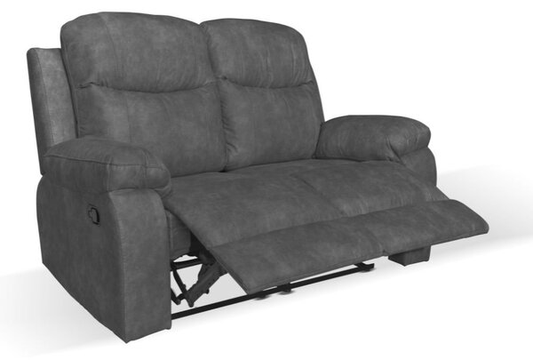 DecHome Divano 2 Posti Moderno in Ecopelle Dimensioni 154x100x90 cm colore Grigio Scuro - Chicago