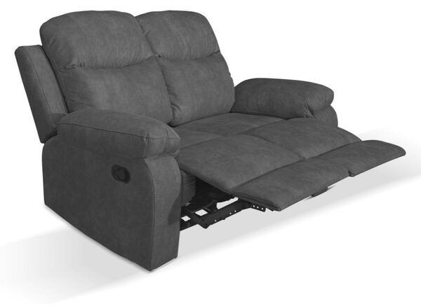 DecHome Divano 2 Posti Moderno in Ecopelle Dimensioni 154x100x90 cm colore Grigio Scuro - Chicago