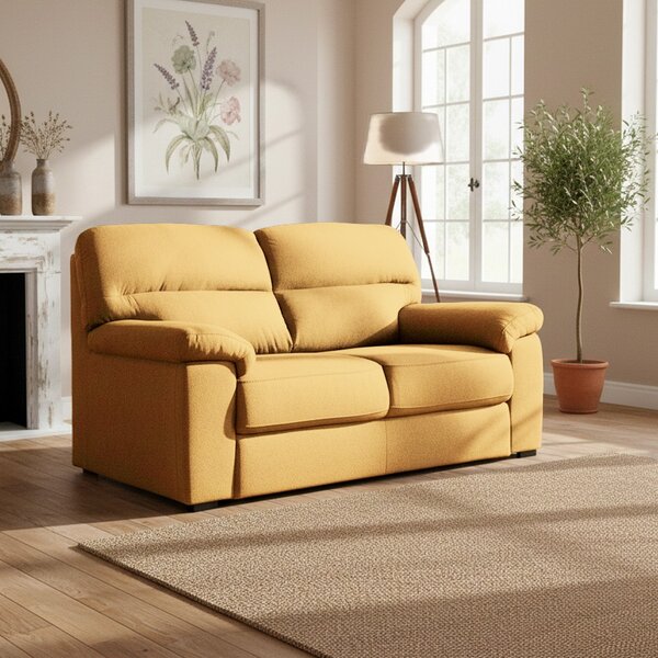 DecHome Divano 3 Posti Moderno in Tessuto Antimacchia Dimensioni 211x92x98 cm colore Senape - Alenda
