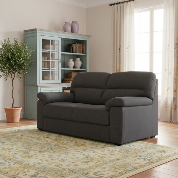 DecHome Divano 3 Posti Moderno in Tessuto Antimacchia Dimensioni 211x92x98 cm colore Antracite - Alenda