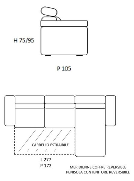 DecHome Divano Angolare 3 Posti Moderno con Chaise Longue Letto Estraibile Vano Contenitore in Tessuto Dimensioni 277x172x75/95 cm colore Marrone/B