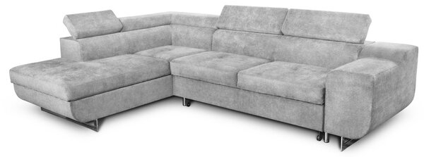 DecHome Divano Angolare 3 Posti Moderno con Chaise Longue Sinistra Letto Estraibile Vano Contenitore in Tessuto Dimensioni 280x203x78-93 cm colore 