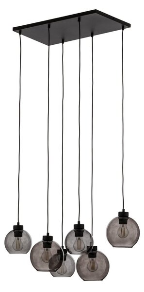 Lampada a sospensione TK Lighting, Cubus, dimmerabile, Grigio, Soggiorno, Vetro, Moderno