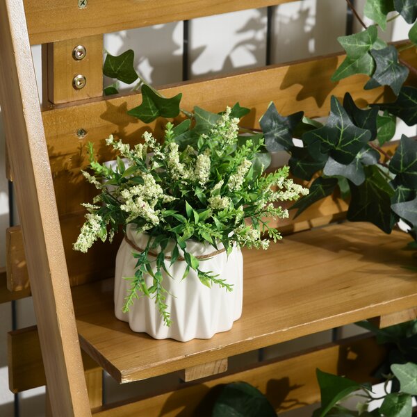 Letto Orto Rialzato Outsunny Con 3 Tralicci - Legno Abete, 119x62.5x64cm, 2 Fioriere, Base Aperta - Foto 2