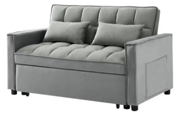 DecHome Divano Letto 2 Posti Moderno in Tessuto Dimensioni 134x93x78 cm colore Grigio Chiaro - Eiri