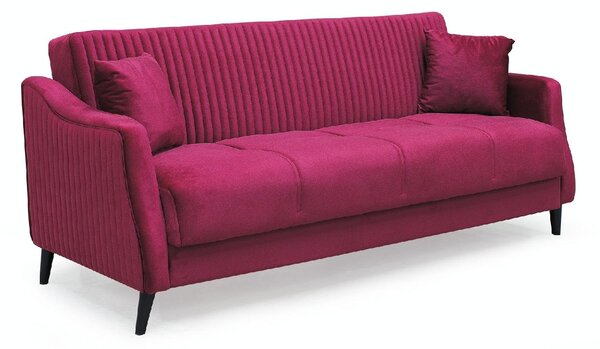 DecHome Divano Letto 3 Posti Moderno in Tessuto Dimensioni 225x82x92 cm colore Bordeaux - Montana