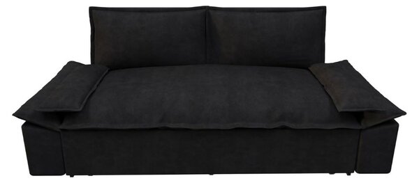 DecHome Divano Letto 2 Posti Moderno in Vellutino Dimensioni 185x85x85 cm colore Nero - Belly