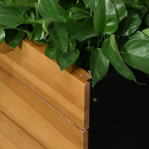 Outsunny Ortovaso rialzato con 4 cassette per la piantumazione, sistema di auto-irrigazione, fodera in tessuto non tessuto, resistente alle intemperie, 79,5 x 49,5 x 80 cm