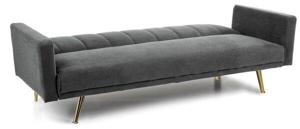 DecHome Divano Letto Clic-Clac 3 Posti Moderno in Tessuto Dimensioni 198x86x81 cm colore Grigio/Oro - Issyk
