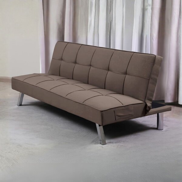 DecHome Divano Letto Clic-Clac 3 Posti Moderno in Tessuto Dimensioni 168x83x75 cm colore Marrone - Daynora