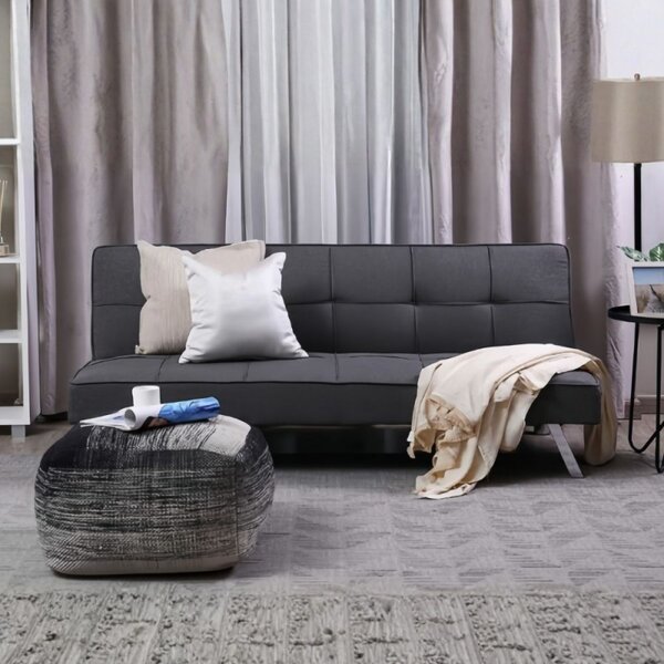 DecHome Divano Letto Clic-Clac 3 Posti Moderno in Tessuto Dimensioni 168x83x75 cm colore Grigio Scuro - Daynora