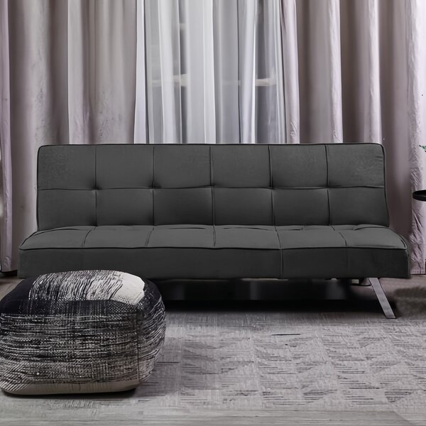 DecHome Divano Letto Clic-Clac 3 Posti Moderno in Tessuto Dimensioni 168x83x75 cm colore Grigio Scuro - Daynora