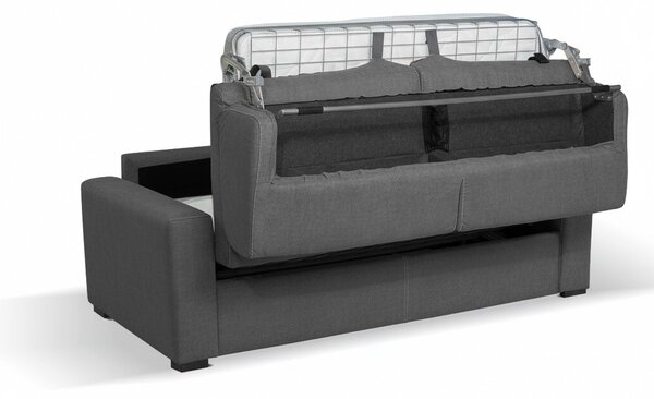 DecHome Divano Letto 3 Posti Tessuto Antimacchia Rete Elettrosaldata Piedini Quadrati Dimensioni 199x98x84 cm colore Ash - Flash