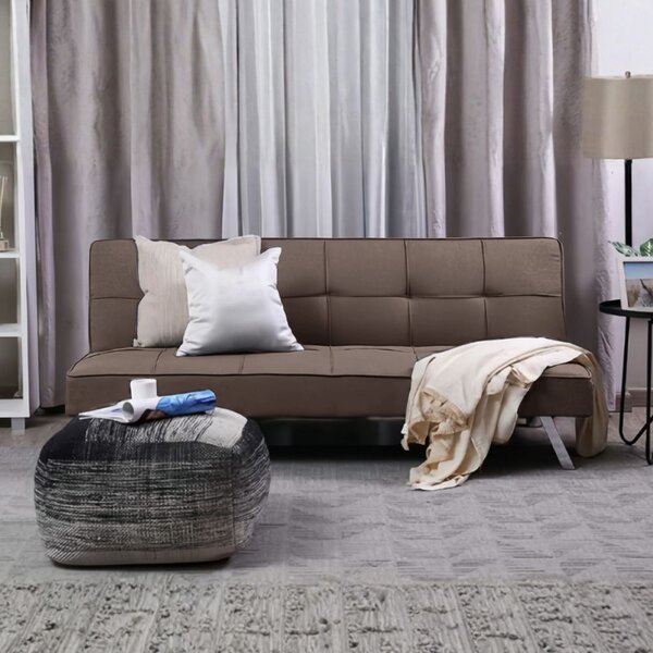 DecHome Divano Letto Clic-Clac 3 Posti Moderno in Tessuto Dimensioni 168x83x75 cm colore Marrone - Daynora
