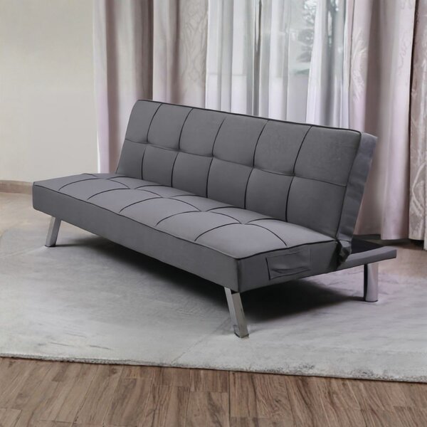 DecHome Divano Letto Clic-Clac 3 Posti Moderno in Tessuto Dimensioni 168x83x75 cm colore Grigio Scuro - Daynora
