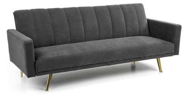 DecHome Divano Letto Clic-Clac 3 Posti Moderno in Tessuto Dimensioni 198x86x81 cm colore Grigio/Oro - Issyk