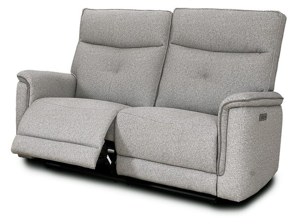 DecHome Divano Relax 2 Posti Moderno Schienale Reclinabile Meccanismo Elettrico in Tessuto Dimensioni 157x96x105 cm colore Grigio - Elysio