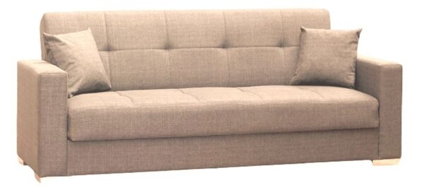 DecHome Divano Letto Clic-Clac 3 Posti Vano Contenitore in Tessuto Dimensioni 220x90x95 cm colore Visone - Malpensa