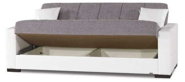 DecHome Divano Letto Clic-Clac 3 Posti Vano Contenitore in Tessuto Dimensioni 220x90x95 cm colore Visone - Malpensa