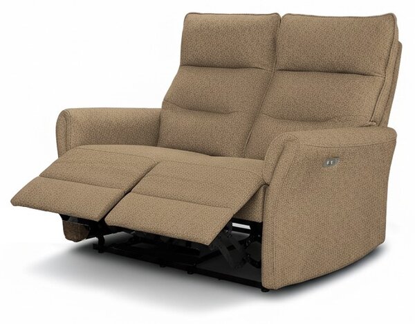 DecHome Divano Relax 2 Posti Moderno Schienale Reclinabile Meccanismo Elettrico in Tessuto Dimensioni 134x95x105 cm colore Camel - Softwave