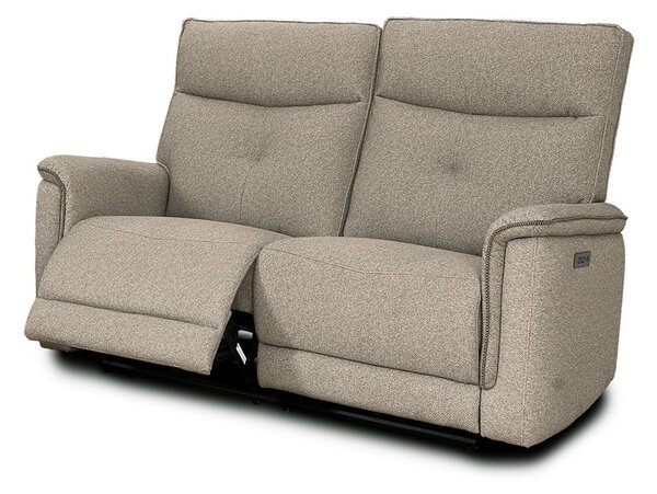 DecHome Divano Relax 2 Posti Moderno Schienale Reclinabile Meccanismo Elettrico in Tessuto Dimensioni 157x96x105 cm colore Sabbia - Elysio