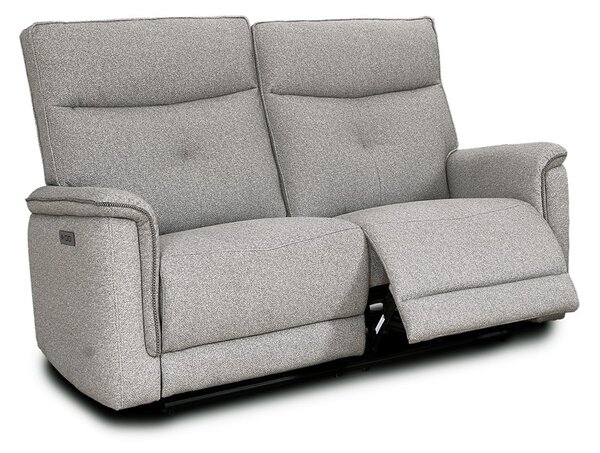 DecHome Divano Relax 2 Posti Moderno Schienale Reclinabile Meccanismo Elettrico in Tessuto Dimensioni 157x96x105 cm colore Grigio - Elysio