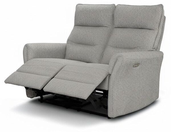 DecHome Divano Relax 2 Posti Moderno Schienale Reclinabile Meccanismo Elettrico in Tessuto Dimensioni 134x95x105 cm colore Grigio - Softwave