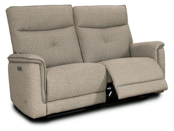 DecHome Divano Relax 2 Posti Moderno Schienale Reclinabile Meccanismo Elettrico in Tessuto Dimensioni 157x96x105 cm colore Sabbia - Elysio