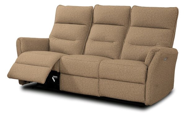 DecHome Divano Relax 3 Posti Moderno Schienale Reclinabile Meccanismo Elettrico in Tessuto Dimensioni 186x95x105 cm colore Camel - Softwave