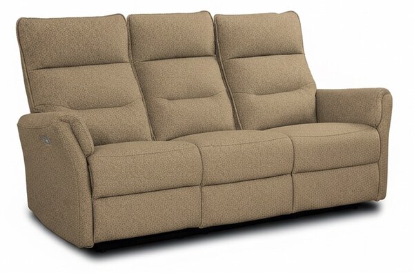 DecHome Divano Relax 3 Posti Moderno Schienale Reclinabile Meccanismo Elettrico in Tessuto Dimensioni 186x95x105 cm colore Camel - Softwave
