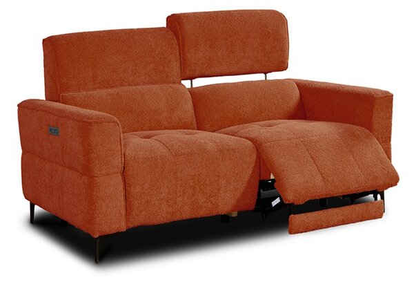 DecHome Divano Relax 2 Posti Moderno Schienale Reclinabile Meccanismo Elettrico in Tessuto Dimensioni 174x100x95/105 cm colore Aragosta - Luxora