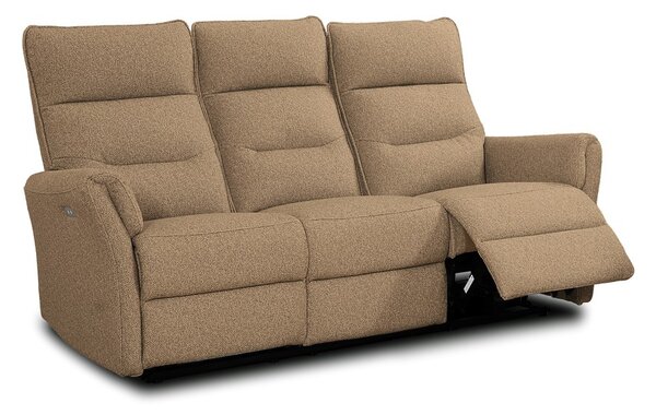 DecHome Divano Relax 3 Posti Moderno Schienale Reclinabile Meccanismo Elettrico in Tessuto Dimensioni 186x95x105 cm colore Camel - Softwave
