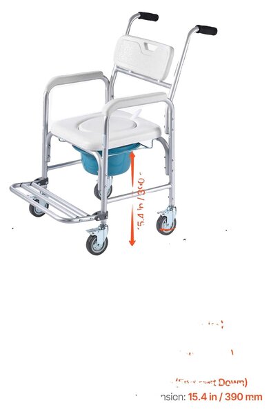 Comodino con seduta, portatile, imbottita, capacità di carico: 350 lbs