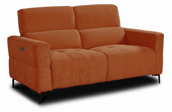 DecHome Divano Relax 2 Posti Moderno Schienale Reclinabile Meccanismo Elettrico in Tessuto Dimensioni 174x100x95/105 cm colore Aragosta - Luxora
